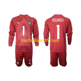 Tenue Maroc Yassine Bounou 1 Gardien Enfant Domicile 2022 Maillot de Foot ML